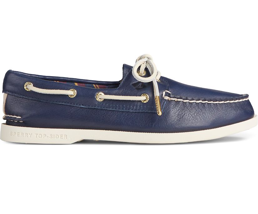 Sperry Authentic Original Plushwave Leather Boat Shoes - Women's Boat Shoes - Navy [HS2134587] Sperr